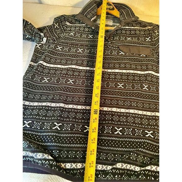 Jachs Cabin Sweaters Jachs Cabin Black White Fleece Pullover Sz Small - Picture 6 of 8
